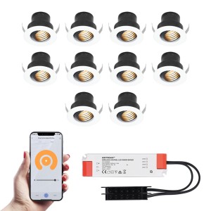 HOFTRONIC 10x Medina witte Smart LED Inbouwspots complete set – Wifi & Bluetooth – 12V – 3 Watt – 2700K warm wit