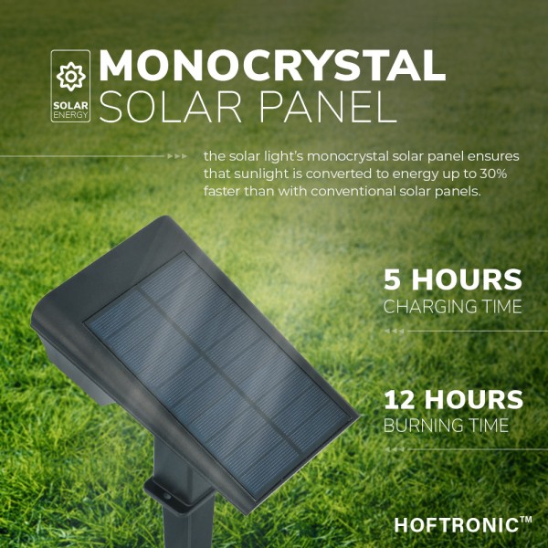 Hoftronic 2x odessa led solar tuinspot 3000k warm 3