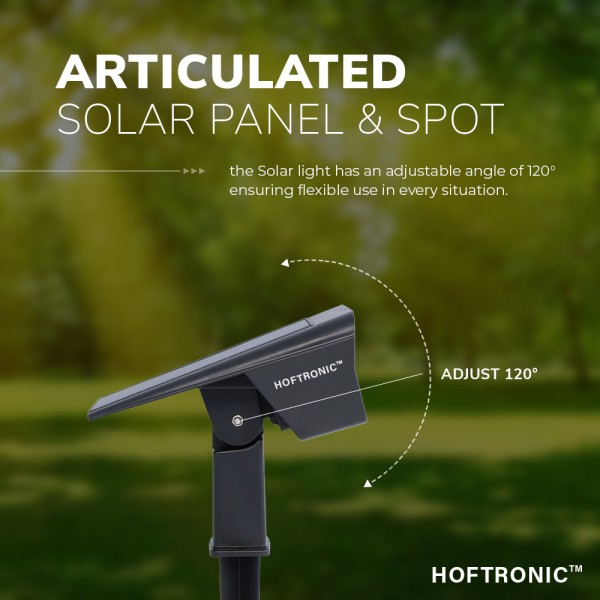 Hoftronic 2x odessa led solar tuinspot 3000k warm 5