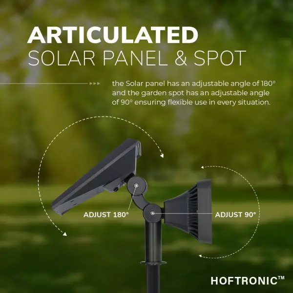 Hoftronic 2x reno led solar tuinspot 3000k warm wi 5