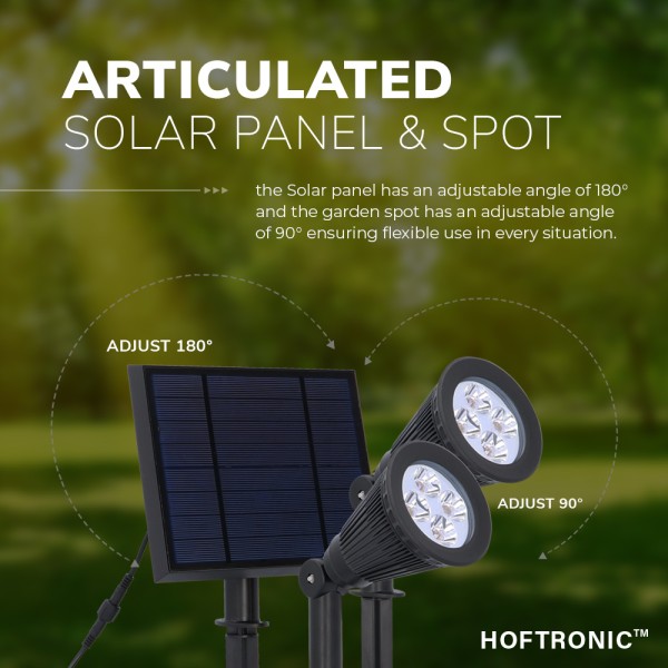 Hoftronic 2x solar led tuinspot bend duo met los z 6