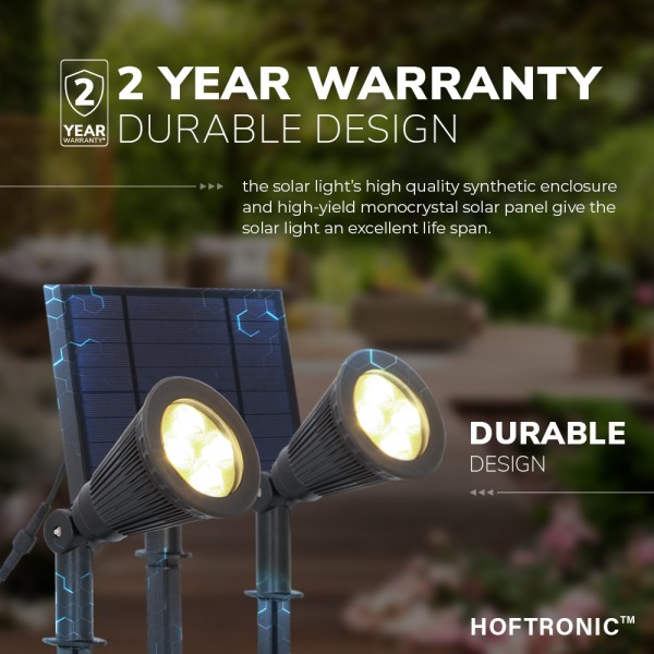 Hoftronic 2x solar led tuinspot bend duo met los z 7