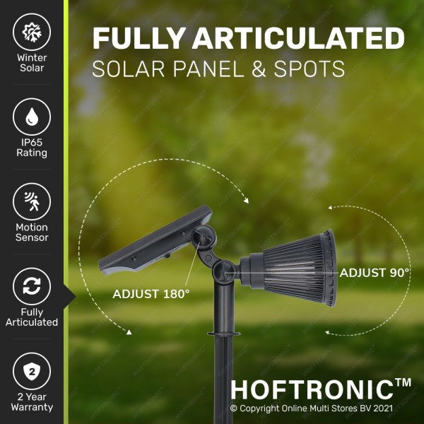 Hoftronic 2x solar led tuinspot bend pir met beweg 4