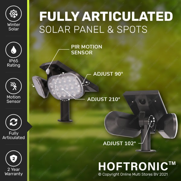 Hoftronic 2x solar led tuinspot pato pir met beweg 11