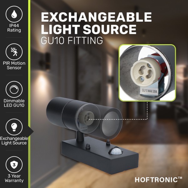 Hoftronic 3x blenda wandlamp 2700k warm wit bewegi 5