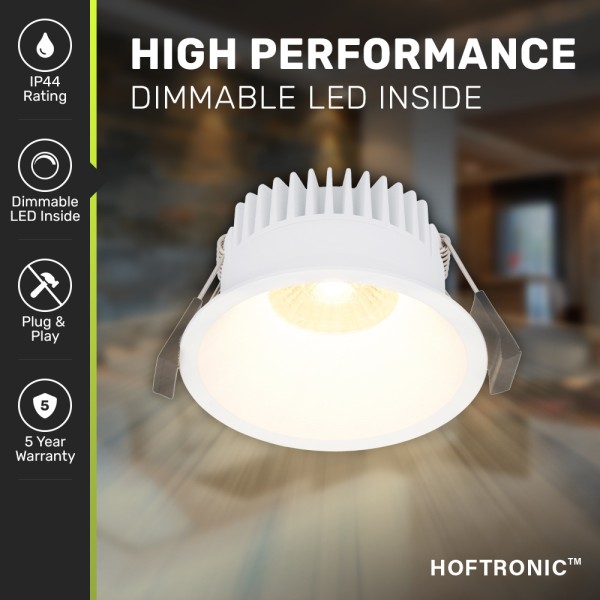 Hoftronic 3x finn dimbare led inbouwspot 10 watt p 5