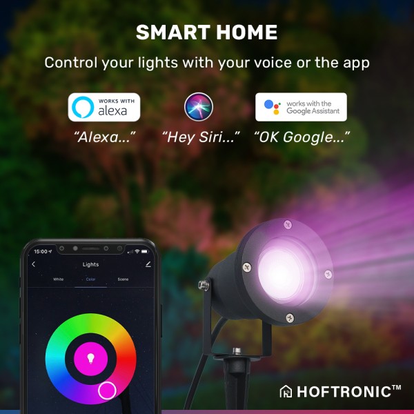 Hoftronic 3x smart wifi led prikspot zwart sydney 1