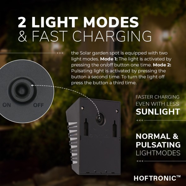 Hoftronic 4x solar led wandlamp dono 3000k warm wi 5