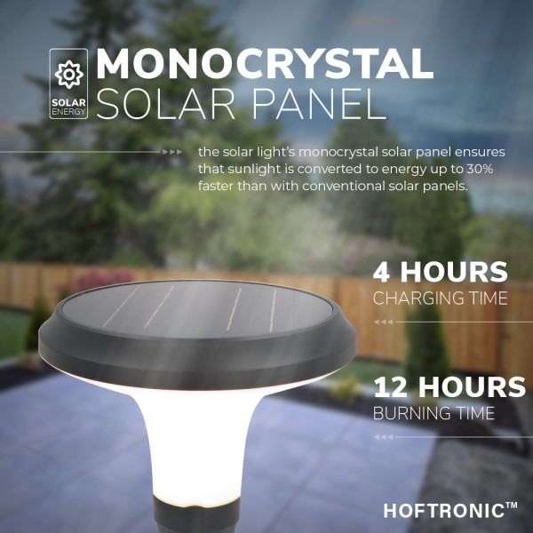 Hoftronic 6x led solar sokkellamp padverlichting l 5