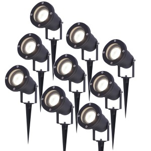 HOFTRONIC 9x LED Prikspot zwart Sydney aluminium 5W 4000K IP65 Voor buitengebruik