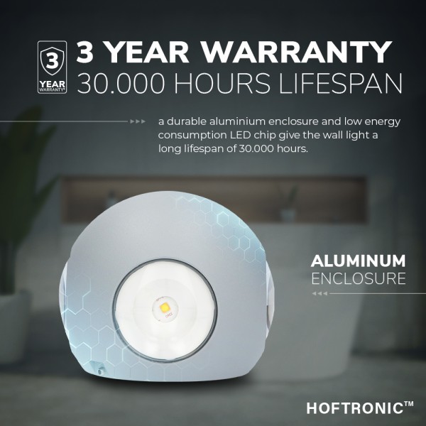 Hoftronic austin led wandlamp 3000k warm wit rondo 4