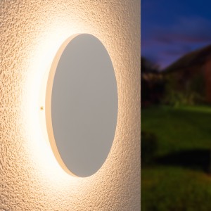 HOFTRONIC Casper XL LED Wandlamp Wit – 3000K warm wit – 9 Watt – Rond – Muurlamp voor binnen en buiten