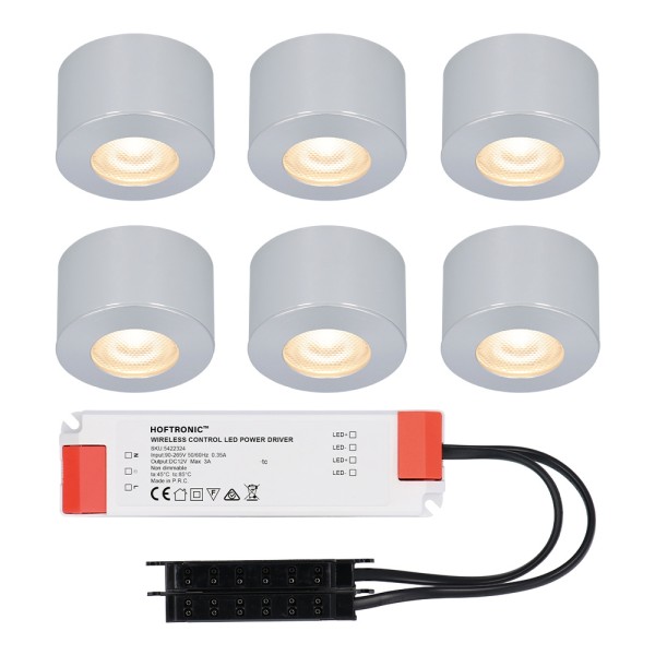 Hoftronic complete set 6x3w niet dimbare led in op