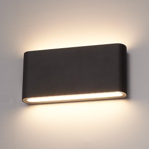 Hofronic Dallas M dimbare LED wandlamp – 3000K warm wit – 12 watt – Up & Down light – Voor binnen en buiten – Zwart