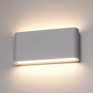 Hofronic Dallas M dimbare LED wandlamp – 3000K warm wit – 12 watt – Up & Down light – Voor binnen en buiten – Grijs