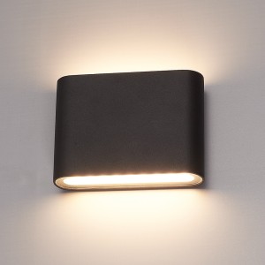 Hofronic Dallas S dimbare LED wandlamp – 3000K warm wit – 6 Watt – Up & down light – IP54 voor binnen en buiten – Tweezijdige muurlamp – Zwart