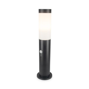 HOFTRONIC Dally LED Sokkellamp Zwart S – Bewegingssensor – Schemerschakelaar – E27 fitting – IP44 Waterdicht – 45 cm – tuinverlichting – padverlichting