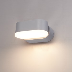 Hofronic Dimbare LED Wandlamp Dayton grijs 6 Watt 3000K kantelbaar IP54 spatwaterdicht 3 jaar garantie