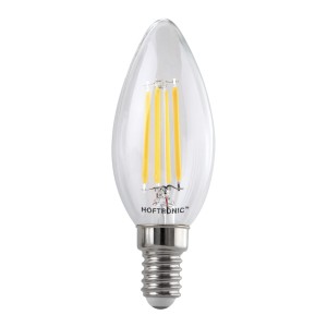 HOFTRONIC E14 LED Filament – 4 Watt 470 lumen – 2700K warm wit licht – kleine fitting – Vervangt 40 Watt – C37 kaarslamp