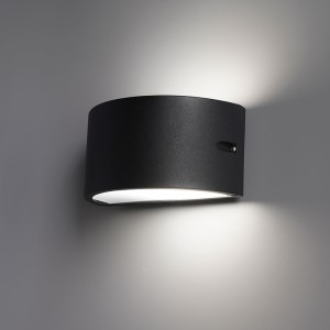HOFTRONIC Hugo dimbare LED wandlamp – E27 fitting – excl. lichtbron – max. 18 Watt – Moderne muurlamp – IP54 voor binnen en buiten – Up & Down light – Zwart
