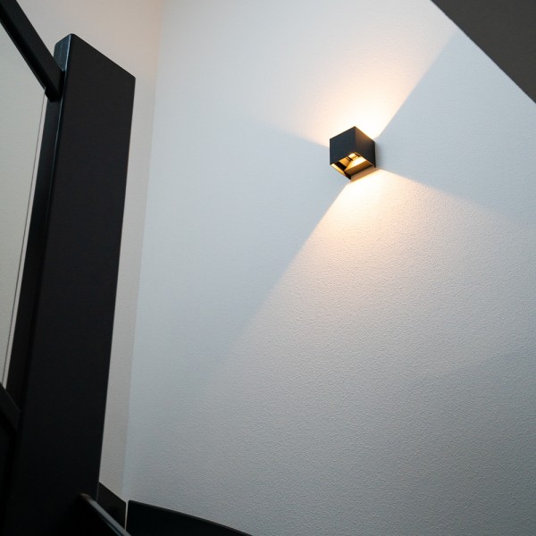 Hoftronic kansas led wandlamp ip65 3000k warm wit 3