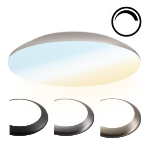 HOFTRONIC LED Bulkhead 38 cm – Plafondlamp – Wandarmatuur – 25W 2600 Lumen Dimbaar – CCT lichtkleur instelbaar – IK10 – Chroom – IP65 Waterdicht