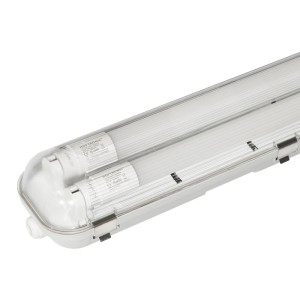 HOFTRONIC LED T8 TL armatuur IP65 120 cm 3000K 2x18W 3960lm 110lm/W incl flikkervrije LED buizen koppelbaar incl. starter