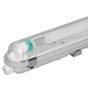 HOFTRONIC LED TL Armatuur 60 cm IP65 T8 6000K 9W 1260lm 140lm/W incl. flikkervrije LED buis Koppelbaar