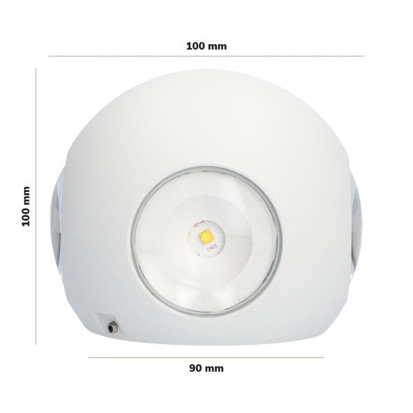Hoftronic led wandlamp austin wit 4 watt 3000k 4 l 5
