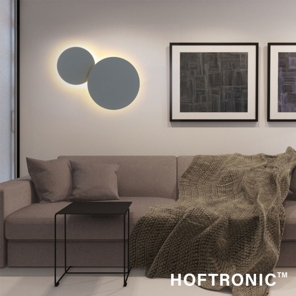 Hoftronic led wandlamp casper grijs 6 watt 3000k i 2