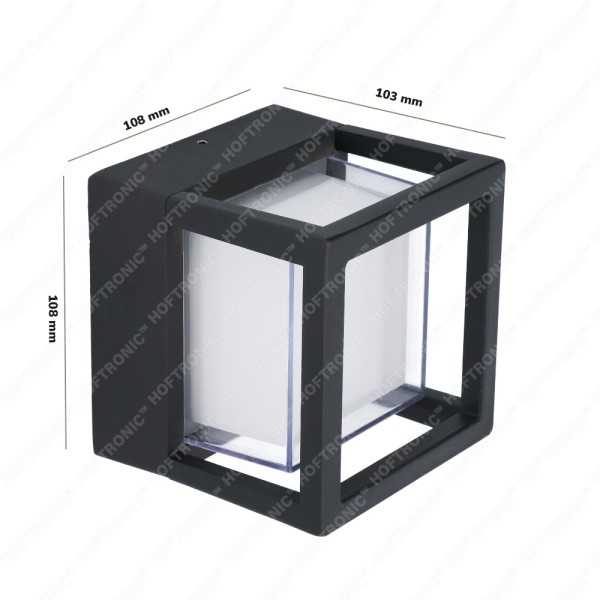 Hoftronic led wandlamp pia zwart 6 watt 3000k ip54 5
