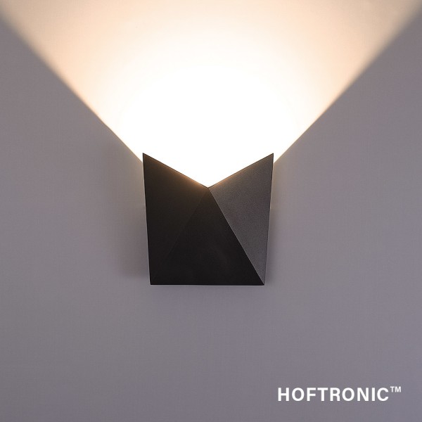 Hoftronic led wandlamp tria zwart 7 watt 3000k ip5 4