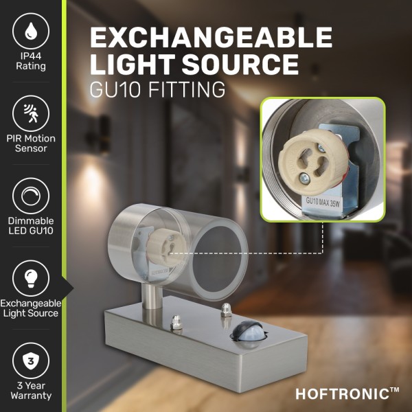 Hoftronic mason wandlamp 2700k warm wit bewegingsm 14