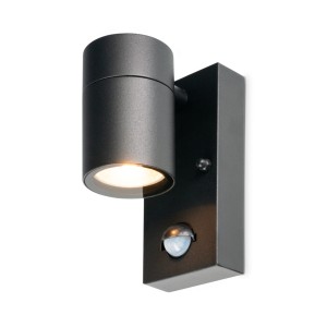 HOFTRONIC Mason wandlamp – 2700K warm wit – Bewegingsmelder en schemerschakelaar – IP44 spatwaterdicht – Spotlight voor binnen en buiten – Zwart