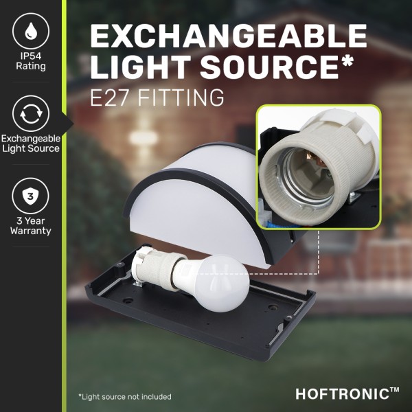 Hoftronic norton led wandlamp diffuus e27 fitting 2