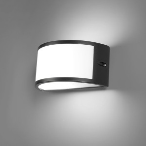 HOFTRONIC Norton LED wandlamp Diffuus – E27 Fitting – Moderne muurlamp max. 18 Watt – IP54 voor binnen en buiten – Dubbelzijdig – Zwart