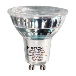 HOFTRONIC Set van 25 GU10 LED spots 5 Watt Dimbaar 4000K neutraal wit (vervangt 50W)