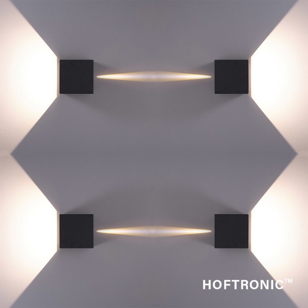 Hoftronic set van 3 dimbare led wandlamp kansas zw 3