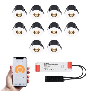 HOFTRONIC SMART 10x Betty witte Smart LED Inbouwspots complete set – Wifi & Bluetooth – 12V – 3 Watt – 2700K warm wit