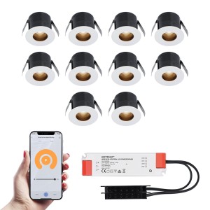 HOFTRONIC SMART 10x Olivia witte Smart LED Inbouwspots complete set – Wifi & Bluetooth – 12V – 3 Watt – 2700K warm wit