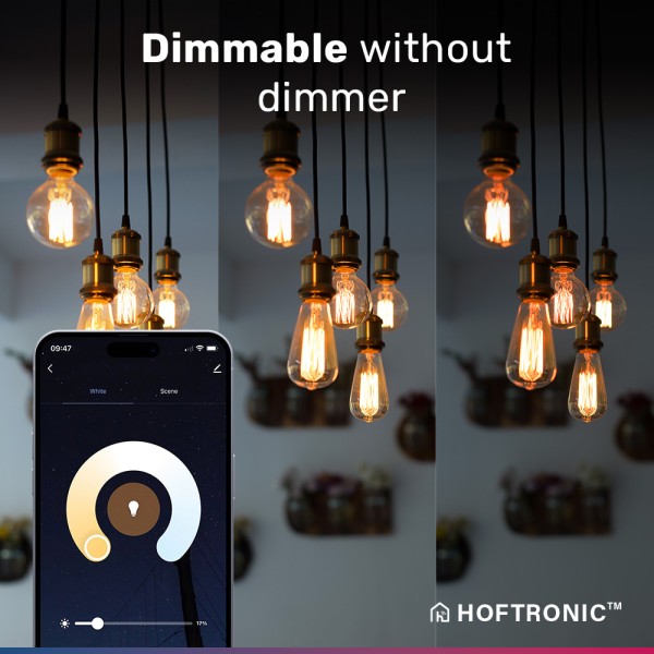 Hoftronic smart 2x smart e27 led filament lamp a60 3