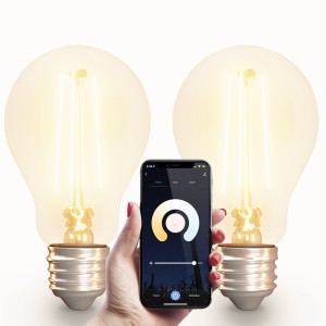 HOFTRONIC SMART 2x Smart E27 LED filament lamp – A60 – Wifi & Bluetooth – 806lm – 7 Watt – Warm wit tot koud wit