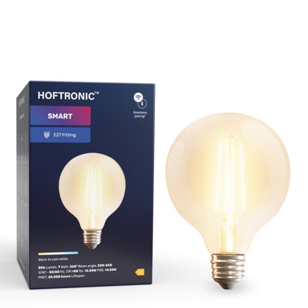 Hoftronic smart 2x smart e27 led filament lamp g95 1