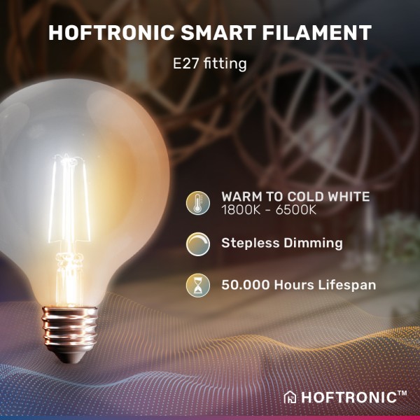 Hoftronic smart 3x smart e27 led filament lamp g12 2