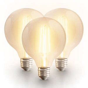 HOFTRONIC SMART 3x Smart E27 LED filament lamp – G95 – Wifi & Bluetooth – 806lm – 7 Watt – Warm wit tot koud wit