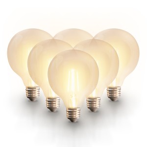 HOFTRONIC SMART 6x Smart E27 LED filament lamp – G125 – Wifi & Bluetooth – 806lm – 7 Watt – Warm wit tot koud wit