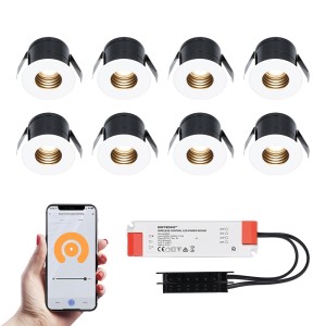 HOFTRONIC SMART 8x Betty witte Smart LED Inbouwspots complete set – Wifi & Bluetooth – 12V – 3 Watt – 2700K warm wit
