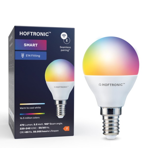 Hoftronic smart e14 smart led lamp rgbww wifi blue 1