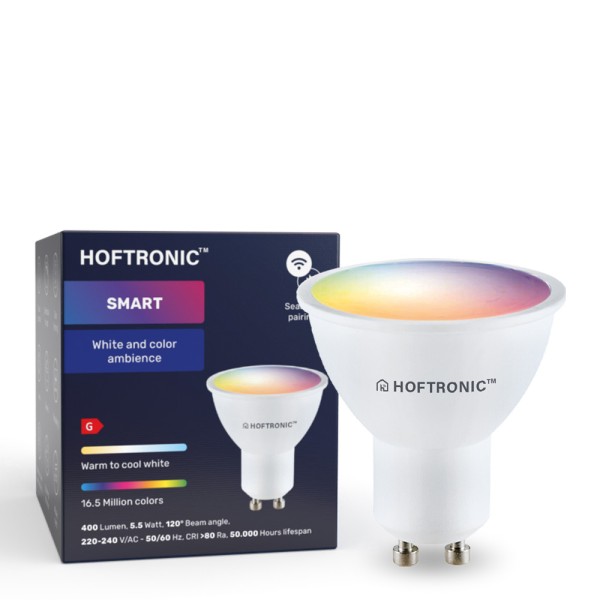 Hoftronic smart gu10 smart led rgbww wifi bluetoot 1
