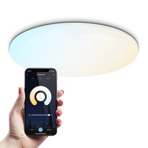 HOFTRONIC SMART LED Plafondlamp – RGBWW – WiFi en Bluetooth – 3000lm – Slimme Verlichting – 30W – Plafonniere – 42 cm – Rond